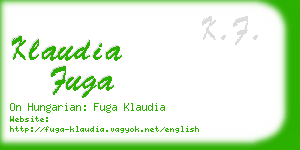 klaudia fuga business card
